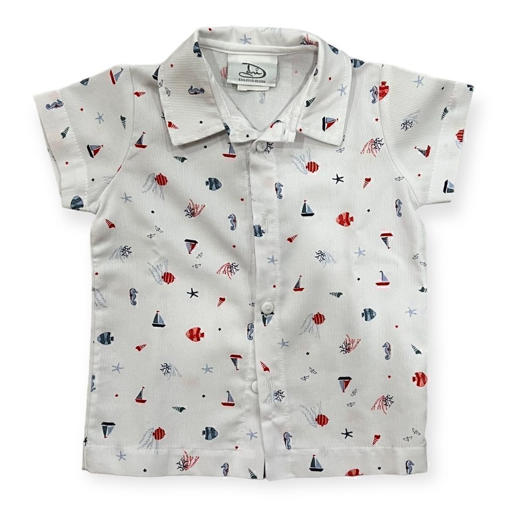 Dani Baby Boy Sailor Collar Button Down,  12M, NWOT